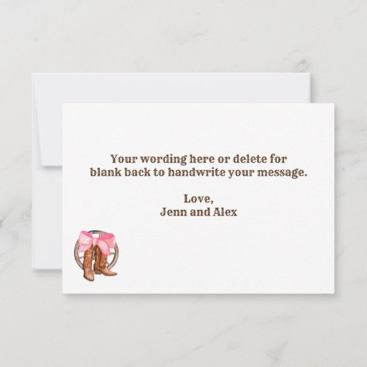 Boots of bogen bedankkaart (Achterkant)