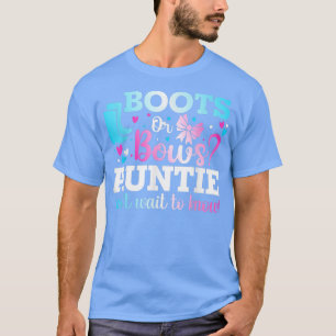 Boots of bows Auntie Gender onthullen Baby shower T-shirt