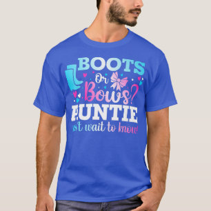 Boots of bows Auntie Gender onthullen Baby shower  T-shirt
