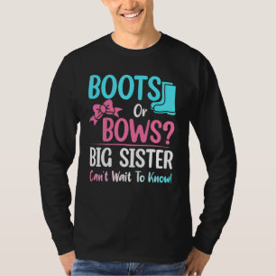 Boots of bows Big Sister Gender onthult Baby showe T-shirt