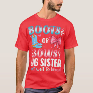 Boots of bows Big Sister Gender onthult Baby showe T-shirt