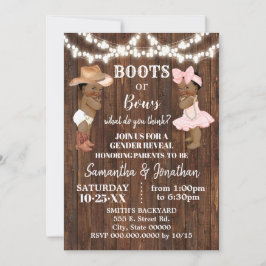Boots of Bows Country AA Baby Gender Reveal Kaart