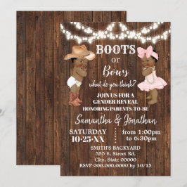 Boots of Bows Country AA Baby Gender Reveal Kaart