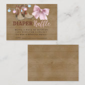 Boots of bows diaper raffle Enclosure Kaart. Informatiekaartje (Voorkant / Achterkant)