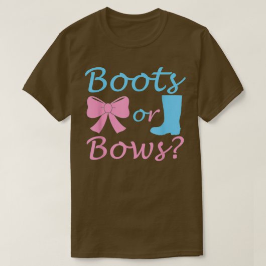 Boots of Bows Gender onthullen partijideeën voor v T-shirt (Design voorkant)
