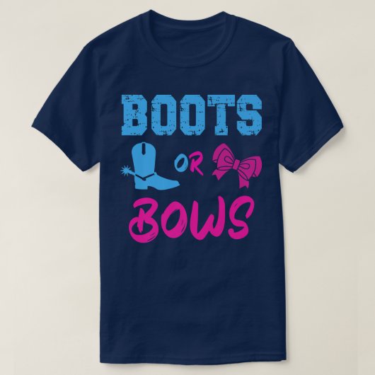Boots of bows Gender onthullen Party Idee van mama T-shirt (Design voorkant)