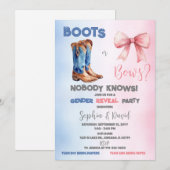 Boots of bows Gender Reopenbaart Party Kaart (Voorkant / Achterkant)