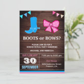 Boots of bows Gender Reopenbaart Party Kaart (Staand voorkant)