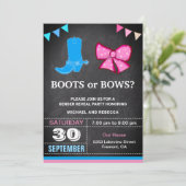 Boots of bows Gender Reopenbaart Party Kaart (Staand voorkant)