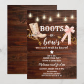 Boots of bows Gender Reopenbaart Party Kaart (Voorkant / Achterkant)