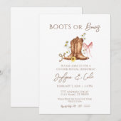 Boots of Bows Gender Reveal Party Invitation Kaart (Voorkant / Achterkant)