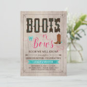 Boots of Bows Genderonthulling Uitnodigingen (Staand voorkant)