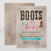 Boots of Bows Genderonthulling Uitnodigingen (Voorkant / Achterkant)