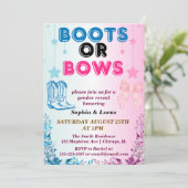 Boots of Bows Geslacht onthullen Uitnodigingen (Staand voorkant)