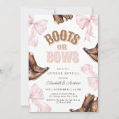 Boots of Bows Geslacht Onthulling Uitnodiging (Voorkant)