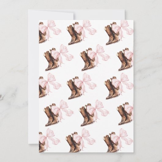 Boots of Bows Geslacht Onthulling Uitnodiging (Achterkant)