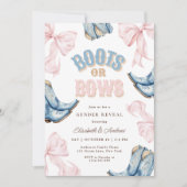 Boots of Bows Geslacht Onthulling Uitnodiging (Voorkant)