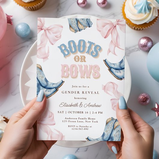 Boots of Bows Geslacht Onthulling Uitnodiging