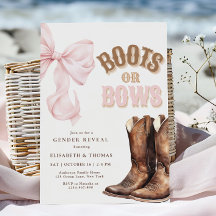 Boots of Bows Geslacht Onthulling Uitnodiging
