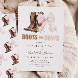 Boots of Bows Geslacht Onthulling Uitnodiging