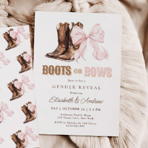 Boots of Bows Geslacht Onthulling Uitnodiging
