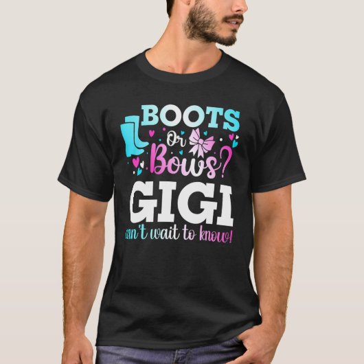 Boots of bows Gigi Gender onthulling Baby shower A T-shirt (Voorkant)