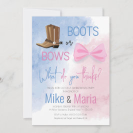 Boots of Bows onthullen genderuitnodiging Kaart