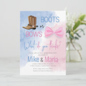 Boots of Bows onthullen genderuitnodiging Kaart (Staand voorkant)