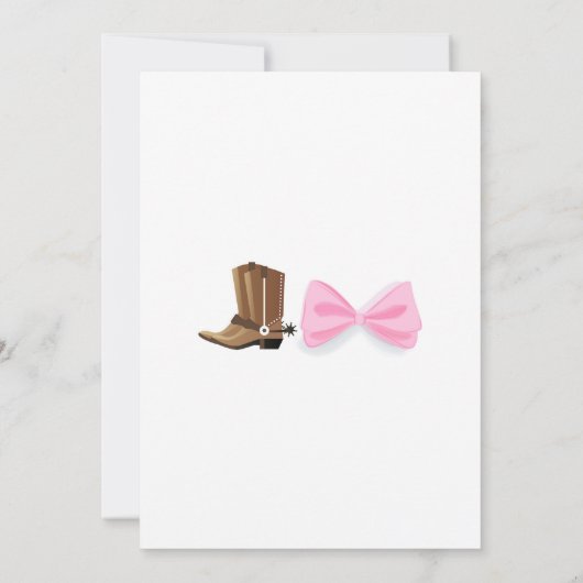 Boots of Bows onthullen genderuitnodiging Kaart (Achterkant)