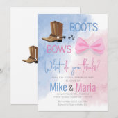 Boots of Bows onthullen genderuitnodiging Kaart (Voorkant / Achterkant)