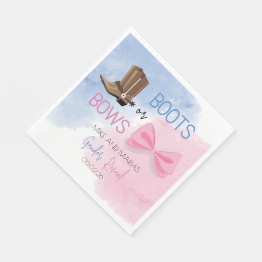 Boots of Bows onthullen geslacht party servetten (Hoek)