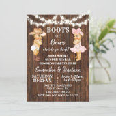 Boots of Bows Rustige Country Gender onthullen Kaart (Staand voorkant)