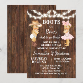 Boots of Bows Rustige Country Gender onthullen Kaart