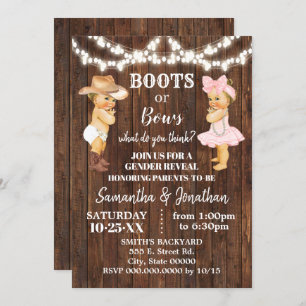 Boots of Bows Rustige Country Gender onthullen Kaart