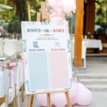 Boots of Bows Stembord voor Gender Reveal Party