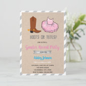 Boots of tutus onthullen uitnodiging voor geslacht (Staand voorkant)