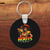 Boots On The Ground Afro Black Woman African Black Sleutelhanger (Voorkant)