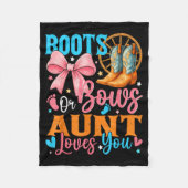 Boots Or Bows Aunt Loves You Gender Reveal Family  Fleece Deken (Voorkant)