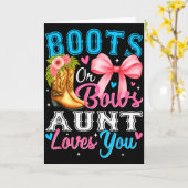 Boots Or Bows Aunt Loves You Gender Reveal Family  Kaart (Gele Bloem)