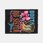 Boots Or Bows Big Sister Loves You Gender Reveal F Fleece Deken (Voorkant (Horizontaal))