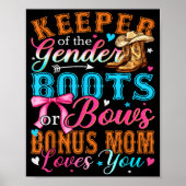 Boots Or Bows Bonus Mom Loves You Gender Reveal Fa Poster (Voorkant)
