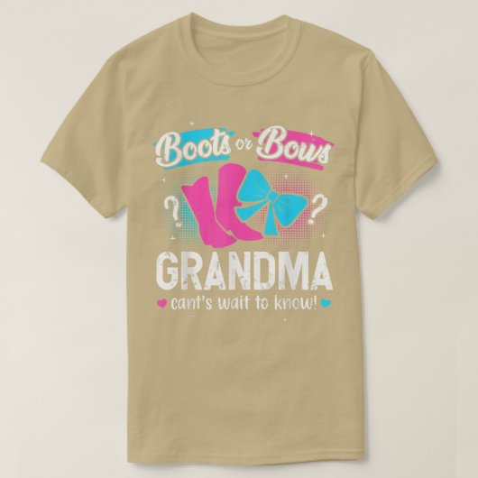 Boots or Bows Cute Pregnancy Announge Grandma T-shirt (Design voorkant)