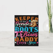 Boots Or Bows Daddy Loves You Gender Reveal Family Kaart (Voorkant)