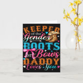 Boots Or Bows Daddy Loves You Gender Reveal Family Kaart (Gele Bloem)