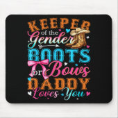Boots Or Bows Daddy Loves You Gender Reveal Family Muismat (Voorkant)