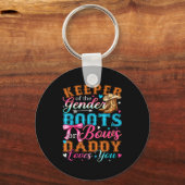 Boots Or Bows Daddy Loves You Gender Reveal Family Sleutelhanger (Voorkant)