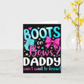 Boots Or Bows Daddy Loves You Gender Reveal Party Kaart (Gele Bloem)