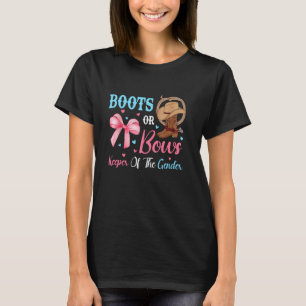 Boots or Bows Funny Keeper of Gender Baby Reveal P T-shirt