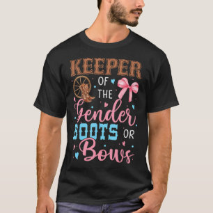 Boots or Bows Funny Keeper van Gender Baby Reveal  T-shirt