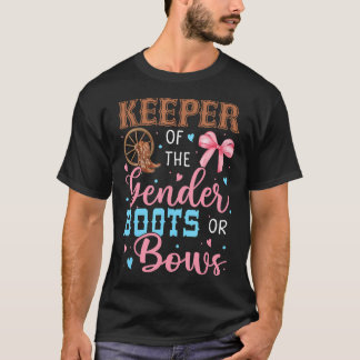 Boots or Bows Funny Keeper van Gender Baby Reveal  T-shirt